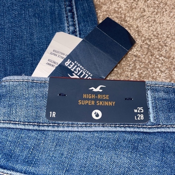 Hollister HIGH-RISE Distressed Medium WASH SUPER SKINNY JEANS. Size 25 GG - Picture 4 of 6